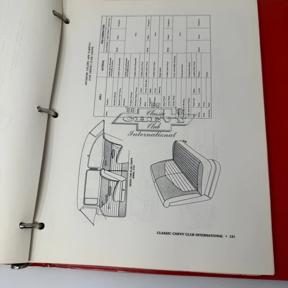 Vintage Classic Chevy Club Manuel Restoration & Judging Guidelines Book 1950s